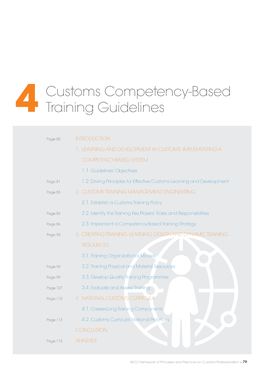 Customs Competency-Based Training Guidelines