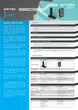 Key Generation and Storage in Hardware Compact Ease of Deployment Upgradeable and Extensible Secure Storage Benefits Specificati