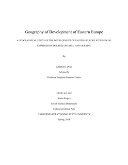 Geography of Development of Eastern Europe