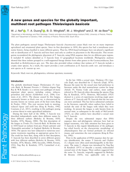 A New Genus and Species for the Globally Important, Multihost Root Pathogen Thielaviopsis Basicola