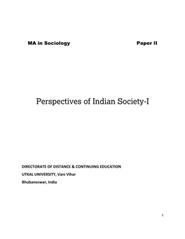 Paper 2 Perspectives of Indian Society-I