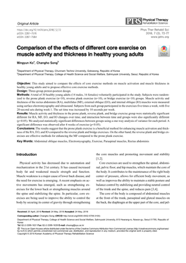 Comparison of the Effects of Different Core Exercise on Muscle Activity