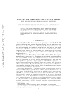 Arxiv:1604.06753V2 [Cs.CR] 25 Jan 2017 Necetsfwr Nrpini Eurdadbtoine Cipher E Bit-Oriented Like Link and Applications Required Speed Eﬃciency