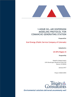 1-Hour So2 Air Dispersion Modeling Protocol for Comanche Generating Station