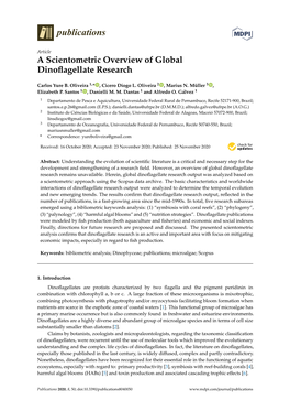 A Scientometric Overview of Global Dinoflagellate Research