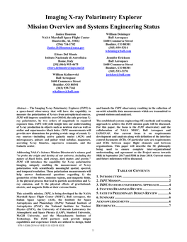 Imaging X-Ray Polarimetry Explorer Mission Overview And