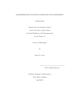 Algorithmically Random Closed Sets and Probability