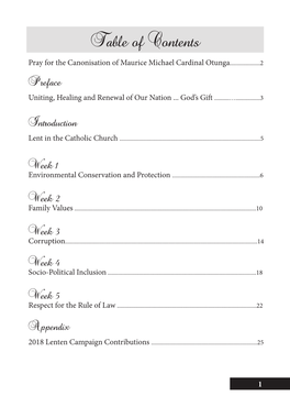 Table of Contents