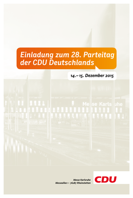 Einladung Zum 28. Parteitag Der CDU Deutschlands