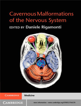 Cavernous Malformations of the Nervous System