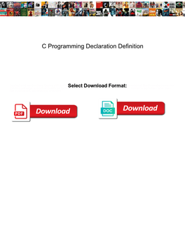 C Programming Declaration Definition