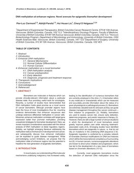 430 1. ABSTRACT 2. INTRODUCTION DNA Methylation at Enhancer