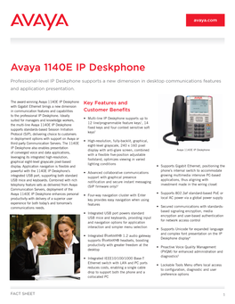 Avaya 1140E IP Deskphone