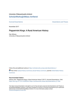 Peppermint Kings: a Rural American History