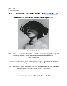 Kelly Lee Owens Collaborates with John Cale on “​Corner of My Sky