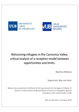 Welcoming Refugees in the Camonica Valley: Critical Analysis of a Reception Model Between Opportunities and Limits