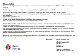 Please Note : All Recorded Crime Figures Within This Document Have Been Extracted from Our Crime Recording System on 30Th March 2006 and May Be Subject to Change