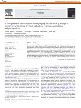 In Vivo Generated Citrus Exocortis Viroid Progeny Variants Display a Range of Phenotypes with Altered Levels of Replication, Systemic Accumulation and Pathogenicity