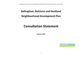 Ballingham, Bolstone and Hentland Consultation Statement Januaru 2019