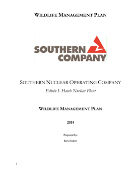 Edwin I. Hatch Nuclear Plant WILDLIFE MANAGEMENT PLAN