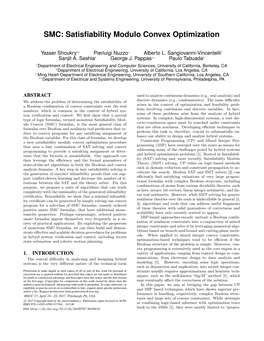 SMC: Satisfiability Modulo Convex Optimization