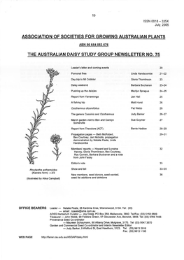 Association of Societies for Growing Australian Plants the Australian Daisy Study Group Newsletter No. 75