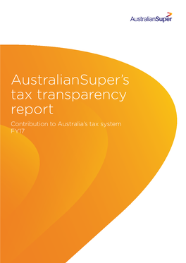 Australiansuper's Tax Transparency Report