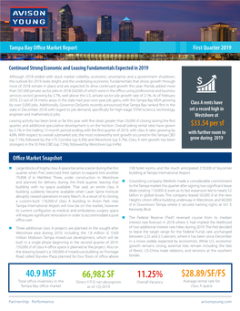 Tampa Bay Office Market Report First Quarter 2019
