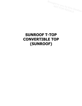 Sunroof T-Top Convertible Top (Sunroof)