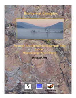 Barberton Complex, Strategic Eco-Tourism Development Plan For