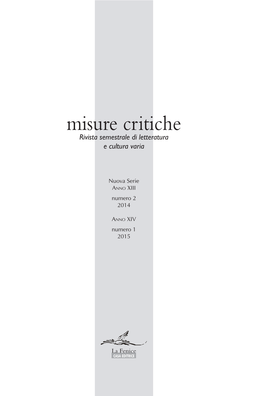 Misure Critiche Rivista Semestrale Di Letteratura E Cultura Varia