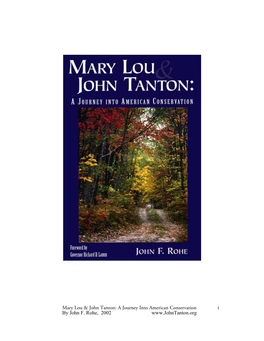 Mary Lou & John Tanton: a Journey Into American Conservation