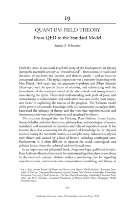QUANTUM FIELD THEORY from QED to the Standard Model Silvan S