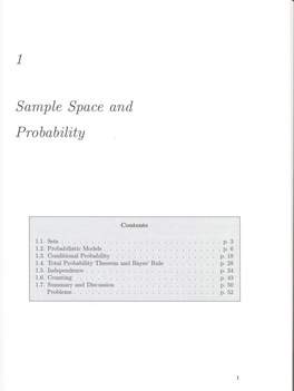 1 Sample Space and Probability