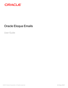 Oracle Eloqua Emails User Guide