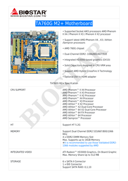 TA760G M2+ Motherboard