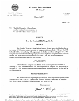 Margin Stocks, Notice 97-22