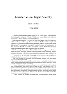Libertarianism: Bogus Anarchy