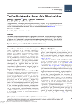 The First North American Record of the Allium Leafminer