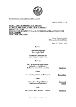 Court of Appeal Judgment Template