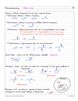 Stereochemistry M H