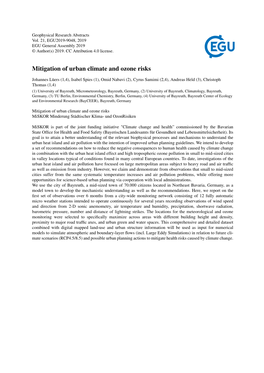 Mitigation of Urban Climate and Ozone Risks