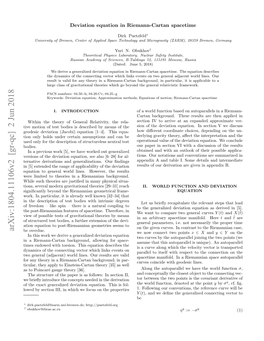 Arxiv:1804.11106V2 [Gr-Qc] 2 Jun 2018 Oe Yscinii Nwihw Ou Nteproperties the on Focus Fol- We Is Which This in III, Equation