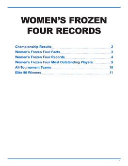 Women's Frozen Four Records