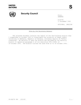 Security Council Distr