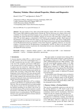 Planetary Nebulae: Observational Properties, Mimics and Diagnostics