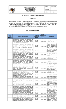 Aviso De Convocatoria