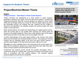 Project/Bachelor/Master Thesis