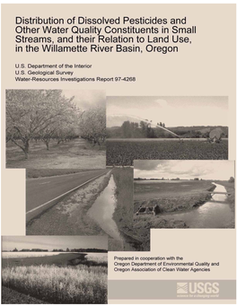 Distribution of Dissolved Pesticides and Other Water Quality Constituents in Small Streams, and Their Relation to Land Use, in T