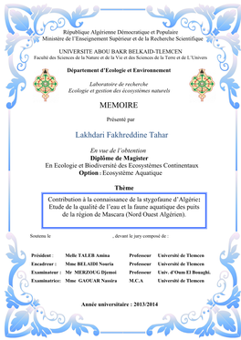 MEMOIRE Lakhdari Fakhreddine Tahar